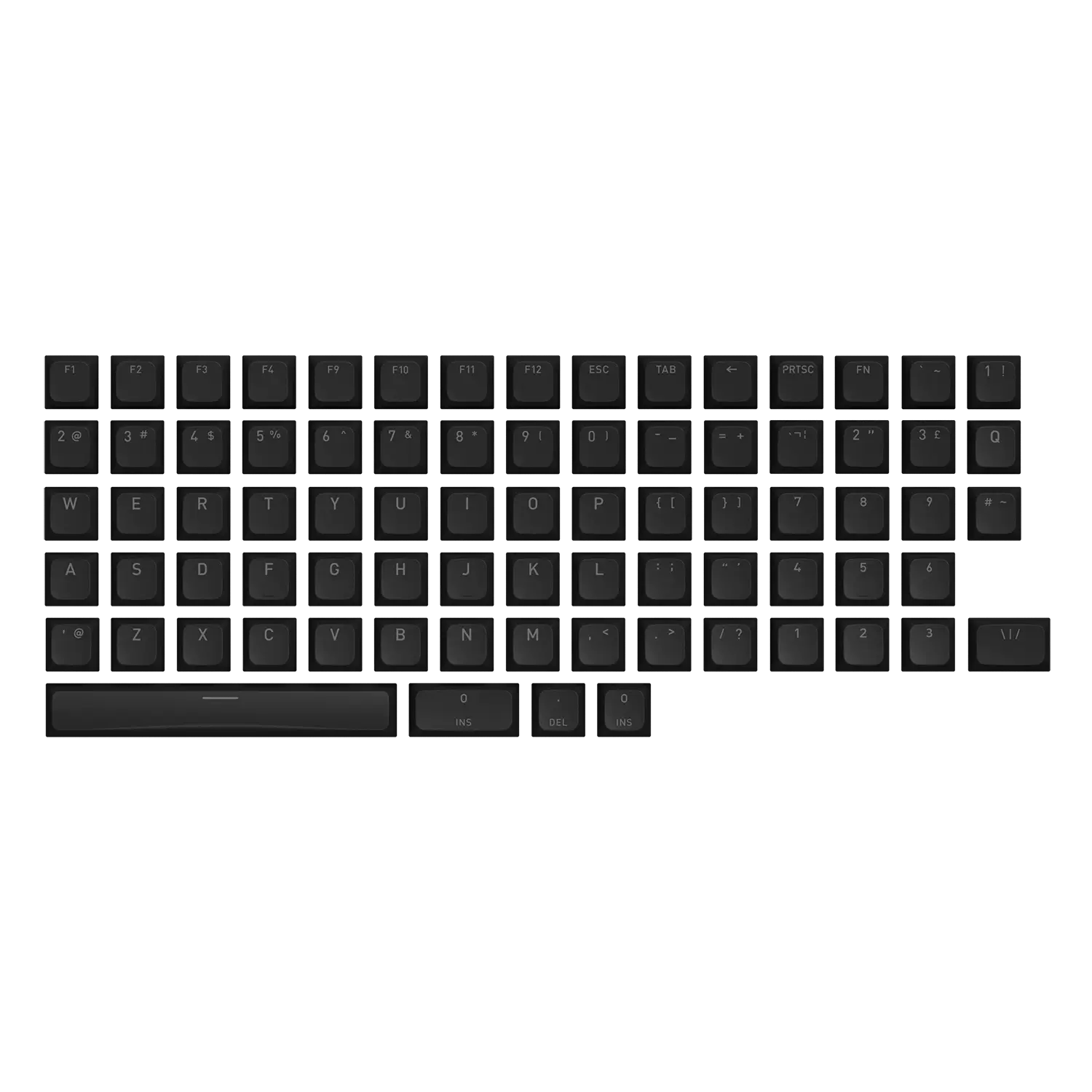 Комплект кейкапів профілю OMA для розкладок ANSI/ISO (частина А)