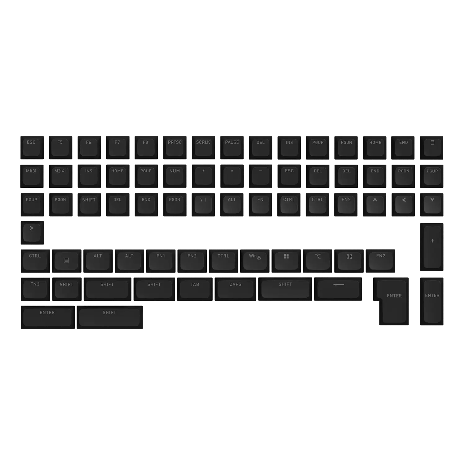 Комплект кейкапів профілю OMA для розкладок ANSI/ISO (частина Б)