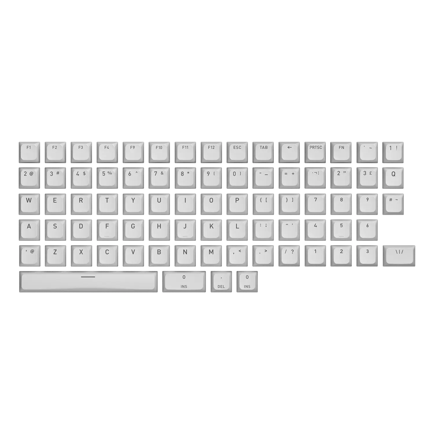 Комплект кейкапів профілю OMA для розкладок ANSI/ISO (частина А)