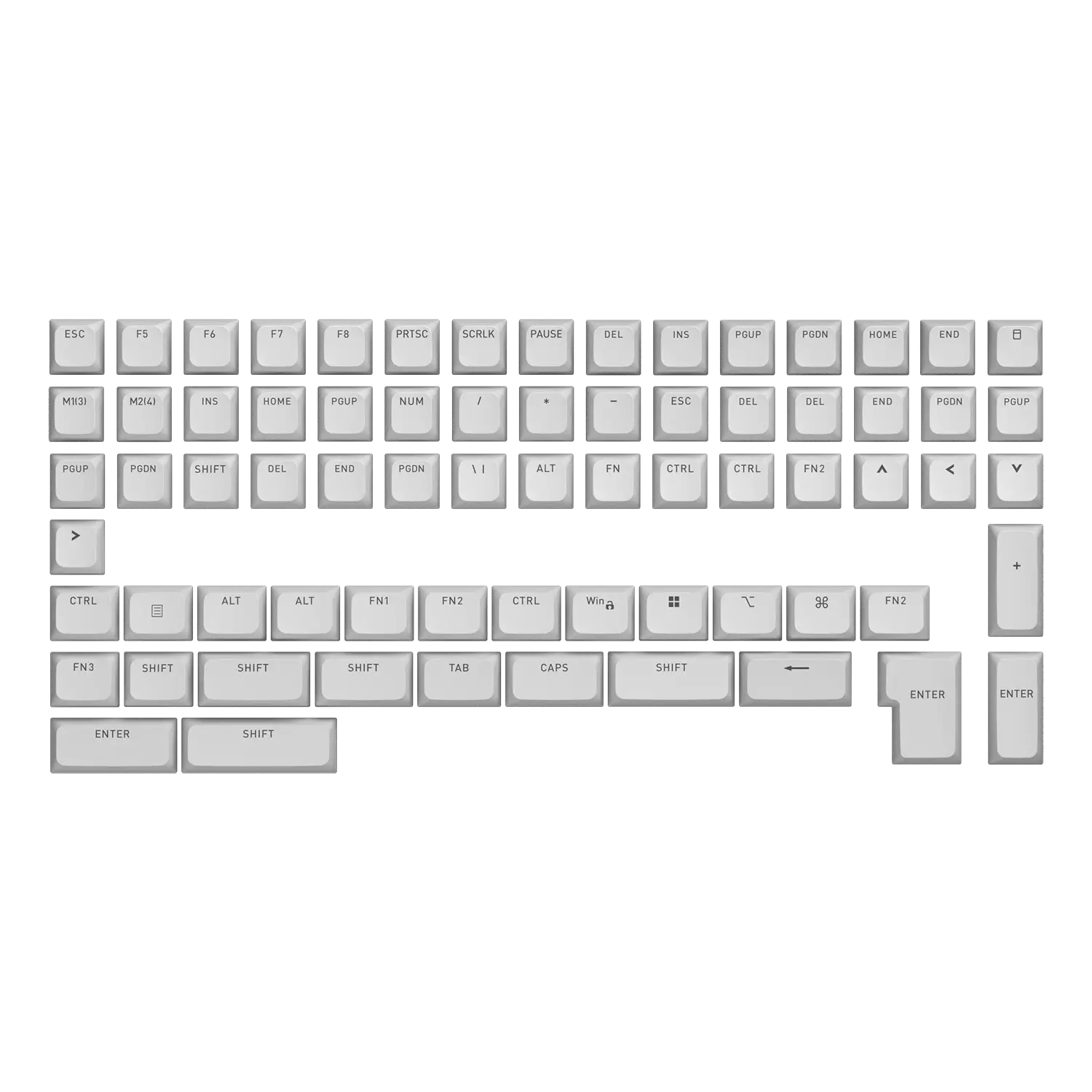 Комплект кейкапів профілю OMA для розкладок ANSI/ISO (частина Б)